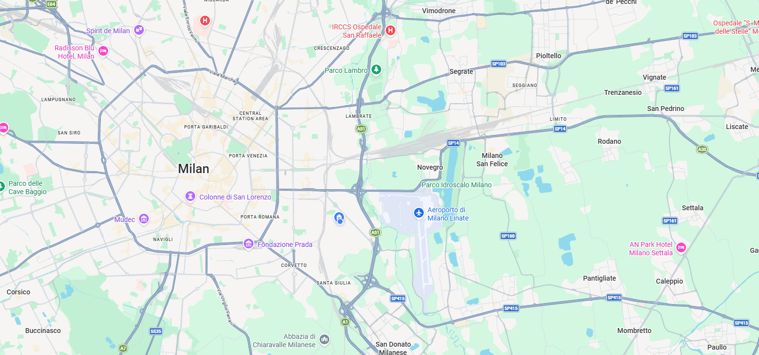 Mappa di Milano con la sede Yottaworld in Via Marco Fabio Quintiliano 7
